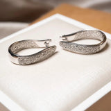 Brincos Bruner Argolas Ouro Branco Cravejadas Com Diamantes