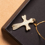 Pingente Crucifixo Moderno Trabalhado Em Ouro Amarelo