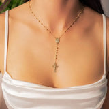 Colar Terço Em Ouro Amarelo Elos Cartier Crucifixo