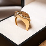 Anel Navette Moderno Em Ouro Amarelo, Branco E Rose