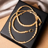 Colar Hstern Miçangas Em Ouro Amarelo Original