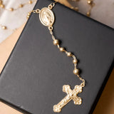 Colar Terço Em Ouro Amarelo Elos Cartier Crucifixo