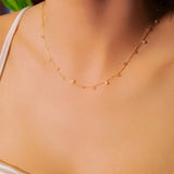 Colar Cordão De Pedras Em Ouro Amarelo E Safiras