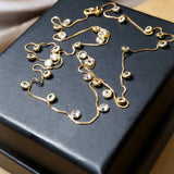 Colar Cordão De Pedras Em Ouro Amarelo E Safiras