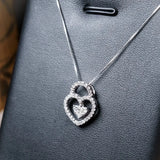 Pingente Lock Coração em Ouro Branco e Diamantes