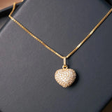 Pingente Coração Em Ouro Amarelo Com Safiras Brancas