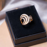 Anel Hstern Íris Em Ouro Rosê Com Diamantes