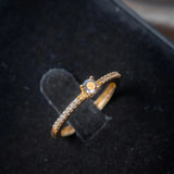 Anel Princess Em Ouro Amarelo Com Safiras Brancas