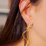 Brincos Hstern Em Ouro Amarelo Zephyr Grande