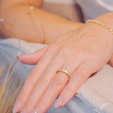 Anel Meia Aliança Hstern Dreams em Ouro Amarelo com Diamantes