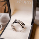 Anel Hstern Coleção Drops Em Ouro Branco Com Diamantes