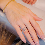 Anel Hstern Coleção Drops Em Ouro Branco Com Diamantes