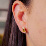 Brincos Flora em Ouro Amarelo com Citrinos e Diamantes