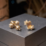 Brincos Flora em Ouro Amarelo com Citrinos e Diamantes