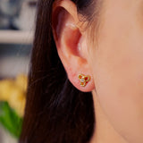 Brincos Lacinho Em Ouro Amarelo Com Diamante