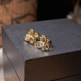 Brincos Lacinho Em Ouro Amarelo Com Diamante