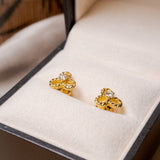 Brincos Lacinho Em Ouro Amarelo Com Diamante