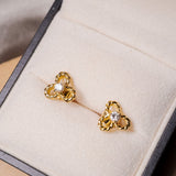 Brincos Lacinho Em Ouro Amarelo Com Diamante