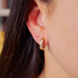 Brincos Argola Argolinha em Ouro Rosê com Diamantes