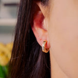 Brincos Argola Argolinha em Ouro Rosê com Diamantes