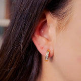 Brincos Argola Argolinha em Ouro Rosê com Diamantes