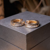 Brincos Argola Argolinha em Ouro Rosê com Diamantes