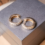 Brincos Argola Argolinha em Ouro Rosê com Diamantes