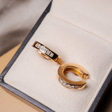 Brincos Argola Argolinha em Ouro Rosê com Diamantes