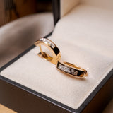 Brincos Argola Argolinha em Ouro Rosê com Diamantes