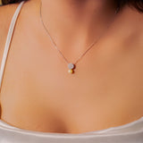 Colar Veneziana Vivara Lumi Pearl em Ouro Branco, Diamante e Pérola