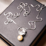 Colar Veneziana Vivara Lumi Pearl em Ouro Branco, Diamante e Pérola