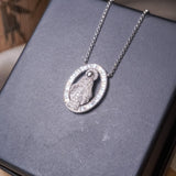 Colar Elo Português Nossa Senhora Aparecida em Ouro Branco e Diamantes