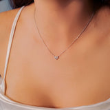 Colar Cartier Coração em Ouro Branco com Diamantes