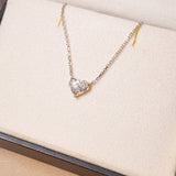 Colar Cartier Coração em Ouro Branco com Diamantes