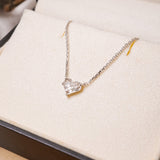 Colar Cartier Coração em Ouro Branco com Diamantes