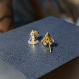 Brincos Stud Nossa Senhora Aparecida Em Ouro Amarelo