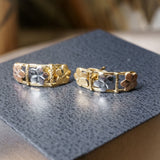 Brincos Curve Flores em Ouro Amarelo, Branco e Rosê