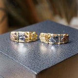 Brincos Curve Flores em Ouro Amarelo, Branco e Rosê