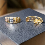 Brincos Curve Flores em Ouro Amarelo, Branco e Rosê