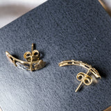 Brincos Curve Flores em Ouro Amarelo, Branco e Rosê