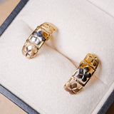 Brincos Curve Flores em Ouro Amarelo, Branco e Rosê