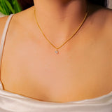 Pingente Coração em Ouro Amarelo e Safira