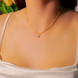 Pingente Coração em Ouro Amarelo e Safira