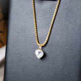 Pingente Coração em Ouro Amarelo e Safira