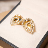 Brincos Drops Gota em Ouro Amarelo e Diamantes