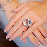 Anel Hstern Moonlight G em Ouro Nobre Cristal de Rocha