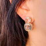 Brincos Hstern Heritage em Ouro Nobre e Cristal de Rocha