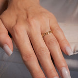 Anel Moderno de Ouro Amarelo