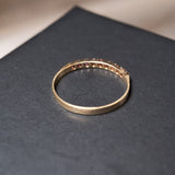 Anel Meia Aliança Em Ouro Amarelo Cravejado Com 09 Rubelitas Naturais