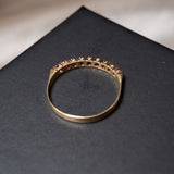 Anel Meia Aliança Em Ouro Amarelo Com Rubelitas de 05 Pontos